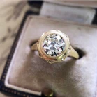 Vintage Art Deco 3.35CT Old European Cut Lab Created Diamond 14K Gold FN Ring