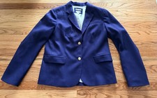 J. Crew Schoolboy Blazer Wool Size 14 Navy with Gold Buttons