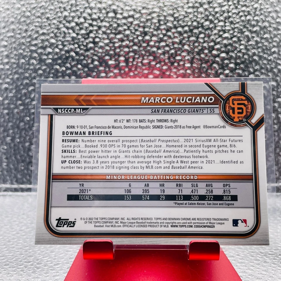 2022 Bowman Chrome National Convention #NSCCP-ML Marco Luciano - Image 4 of 4