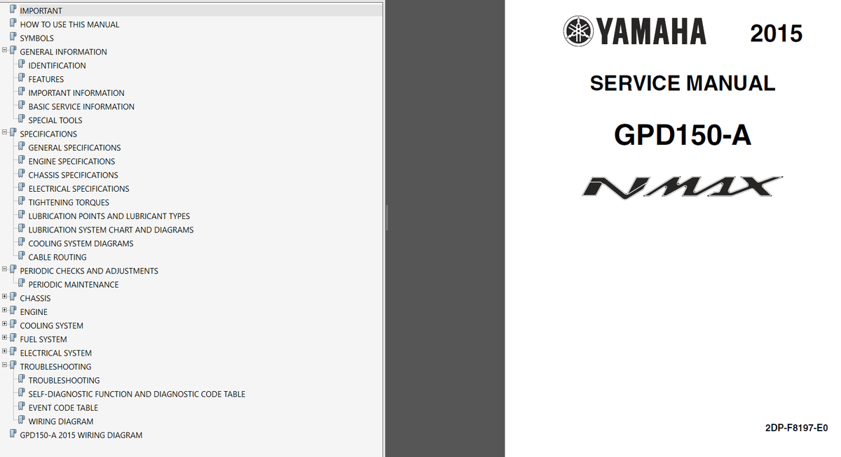 Yamaha GPD150-A NMAX 150 (2015-2016) SERVICE , Owner's
