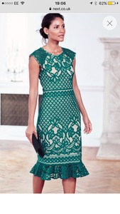 lipsy green lace dress
