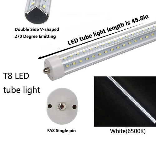 36W T8 LED Tube Light 45.8in V Shape FA8 Fluorescent Bulb Replacement F48T12 - Picture 2 of 13