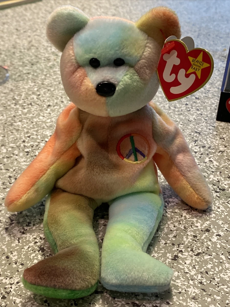 Ty Beanie Baby Peace Bear 1996 Red Stamp 102