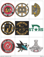 HOCKEY LOGOS EMBROIDERY MACHINE DESIGNS PES JEF HUS EXP DST VP3 XXX USB