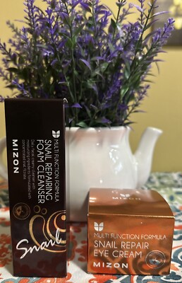 Mizon Snail Care Two piece Korean Skincare Repair Foam Cleanser & Eye Cream New