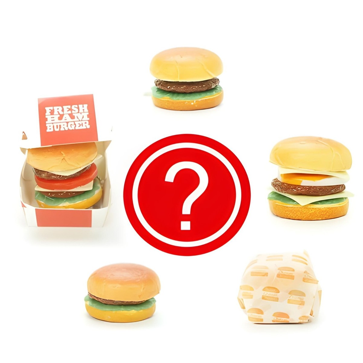 Mini Food Toy Squishy Burger Japanese Keychain Charm 1 Random