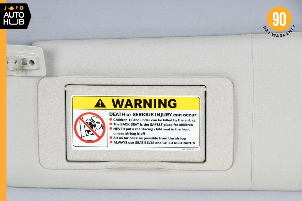 03-05 Mercedes W209 CLK500 CLK320 lado del conductor izquierdo parasol parasol gris OEM Foto 3 de 4