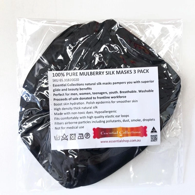FAST N FREE Adult Unisex Pure Mulberry Silk Face Masks Reusable Washable Nude - Image 3 of 4
