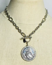 Time & Tru Angel Short Shinestones Necklace ￼17”