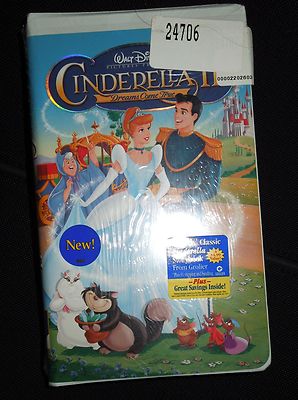 NIP Disney VHS Cinderella II Dreams Come True (2000) + Set of 4 Lithographs