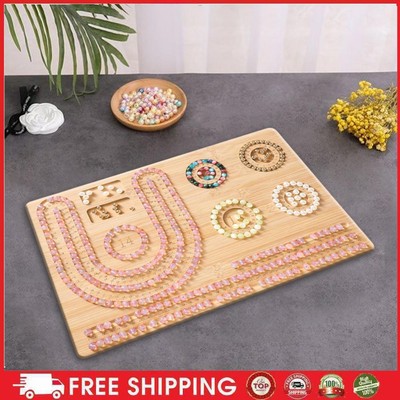 Wooden Bead Board Jewelry Making Board Deep Grooves for Beginners (43.7x28.5cm)