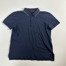 Boss Hugo Boss Polo Shirt S/S Regular Fit Blue Mens Size Large Pima Cotton