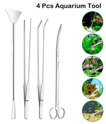 Aquarium Scissor Tool Aquatic Plant Tweezers Aquascaping Fish Tank Kit Set UK