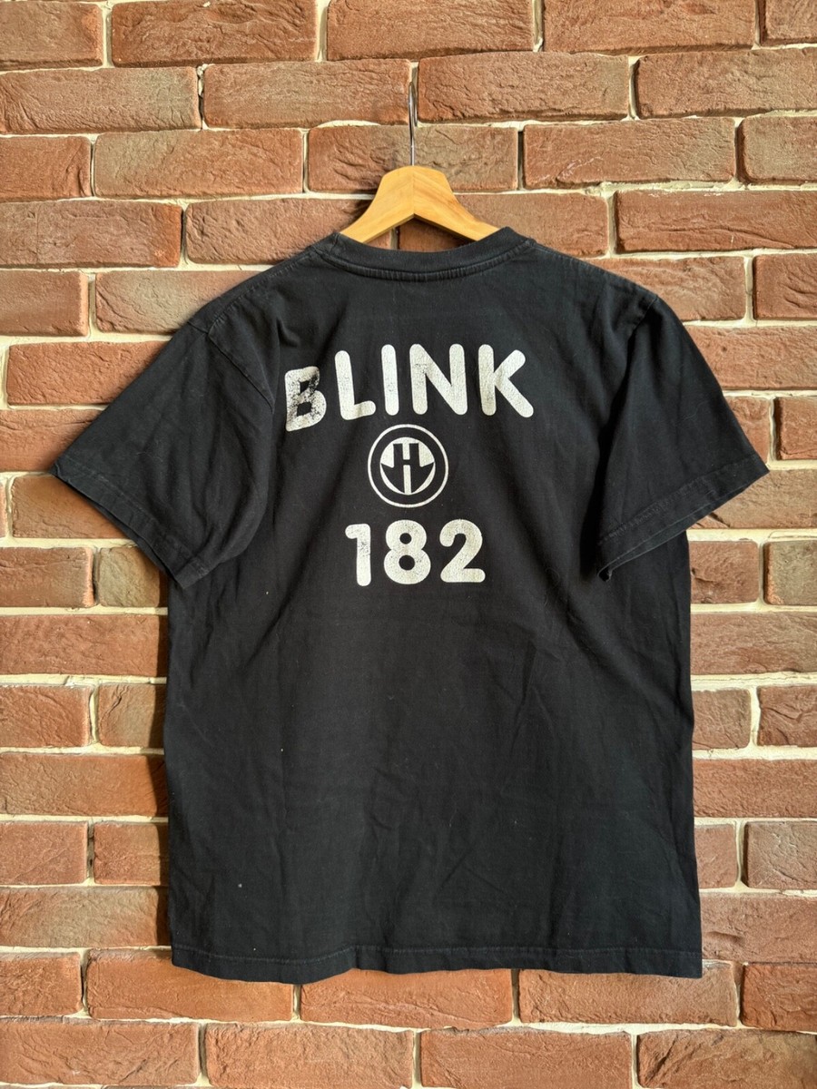 Rare Vintage 00s Y2K Blink 182 Crappy Rock Band Tshirt Large black
