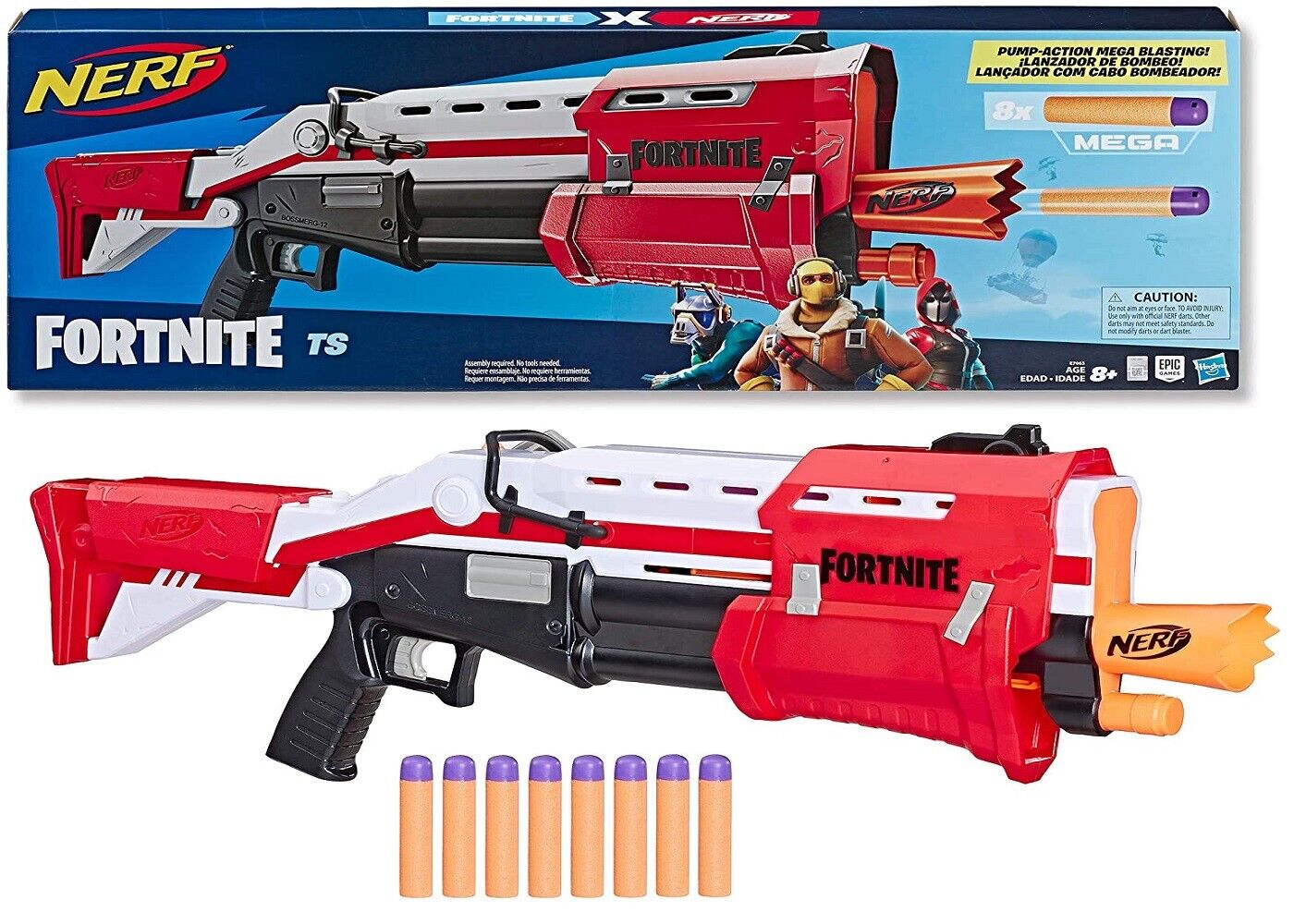 Nerf Fortnite BASR-L Blaster, Includes 12 Official Darts, Kids Toy for Boys  and Girls for Ages 8+