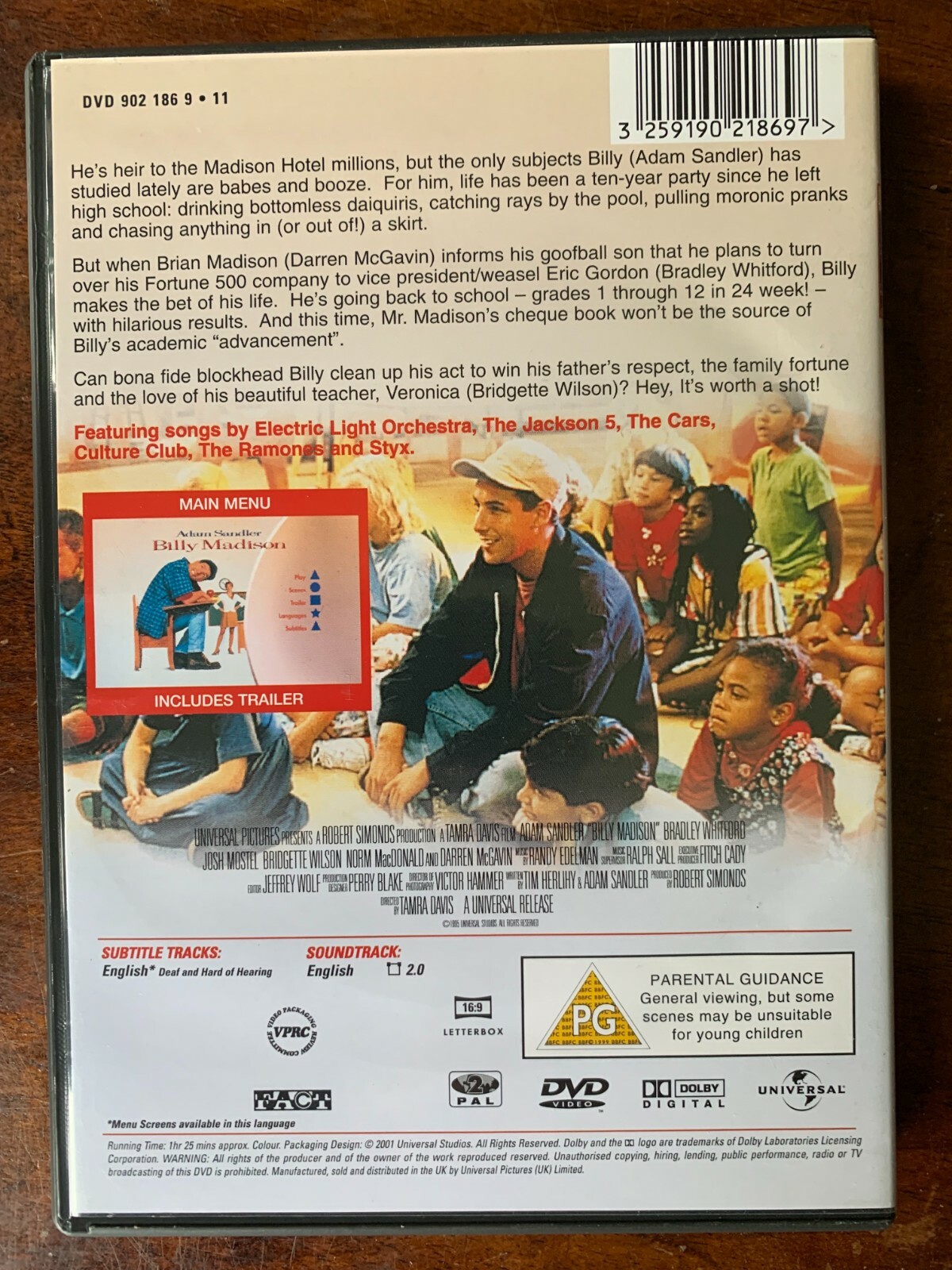 Billy Madison DVD 1995 Adam Sandler Back to School Comedy Movie Classic