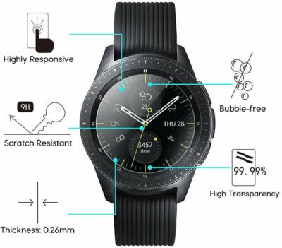 3X Hartglas für Samsung Galaxy Watch 42 mm Panzerfolie Display Schutz Folie 9H