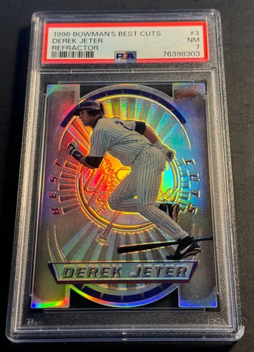 1996 DEREK JETER BOWMAN'S BEST CUTS DIE CUT REFRACTOR ROOKIE #3 PSA 7 (303)