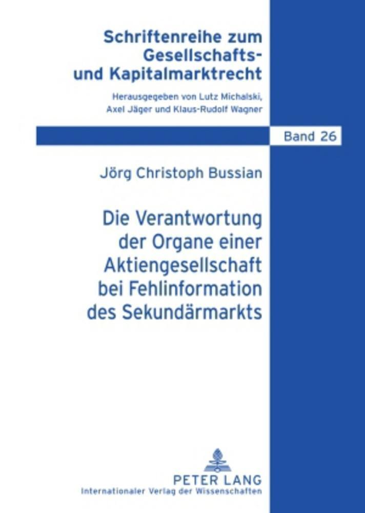 Thumbnail - Jörg Bussian | Die Verantwortung Der Organe Einer Aktiengesellschaft