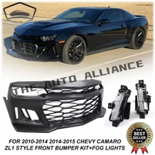 Fits 2010-2014&15 Chevy Camaro 5TH to 6th Gen ZL1 Front Bumper Cover+Fog lights