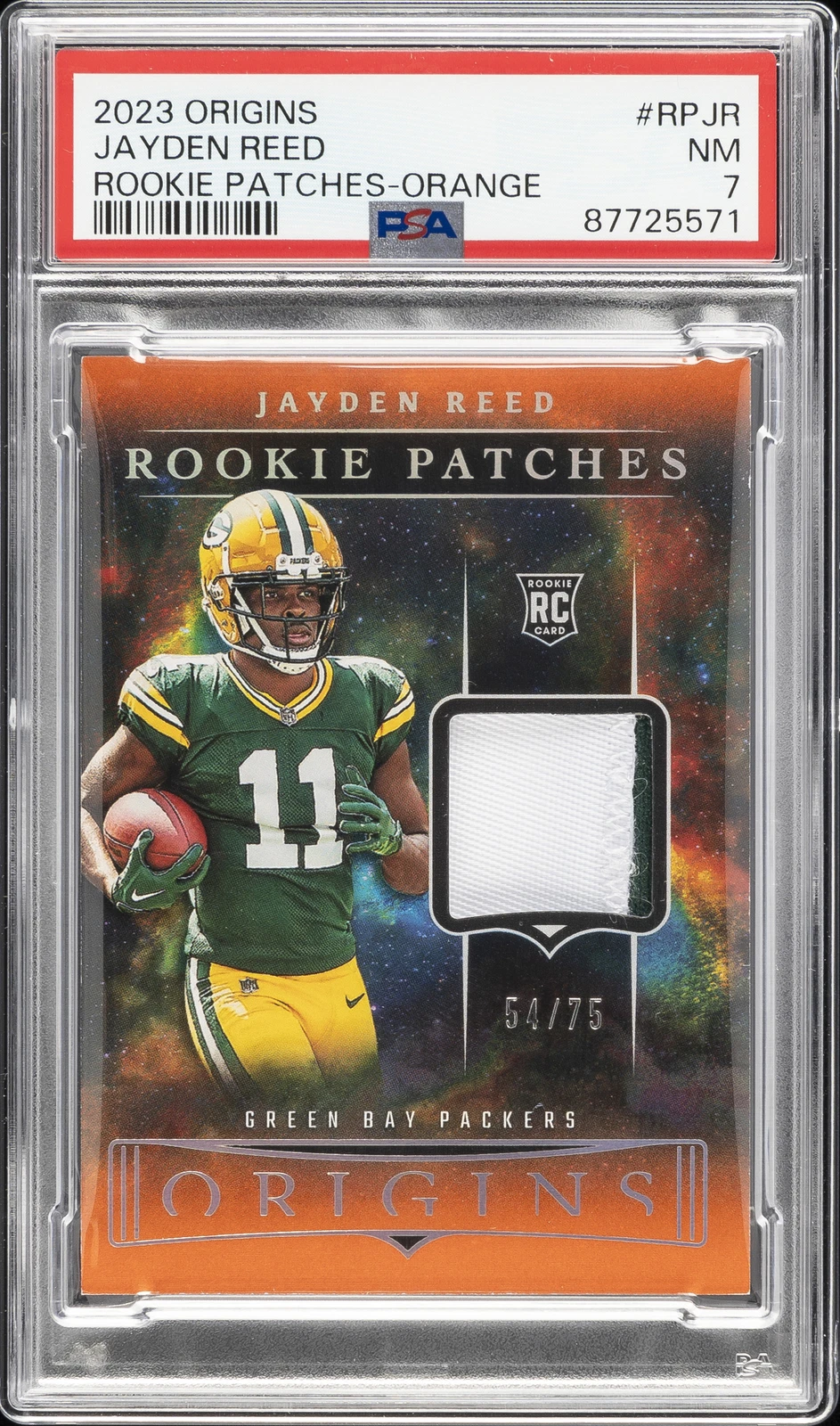 Jayden Reed Panini Origins Rookie Patches #RPJR Orange