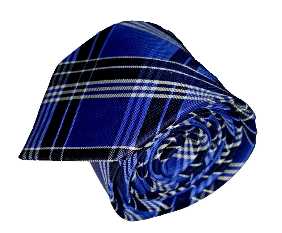 Taylor & Wright Mens Formal Necktie 59"Lx2.95"W Blue White AND navy blue NeckTie - Image 3 of 4