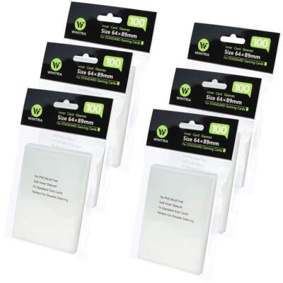 600 Count Precise Fit 64 X 89 Mm Clear Inner Card Sleeves, Transparent Soft Card