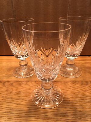 3er Set geschliffenes Glas Kristall Aperitif Gläser guter Zustand 