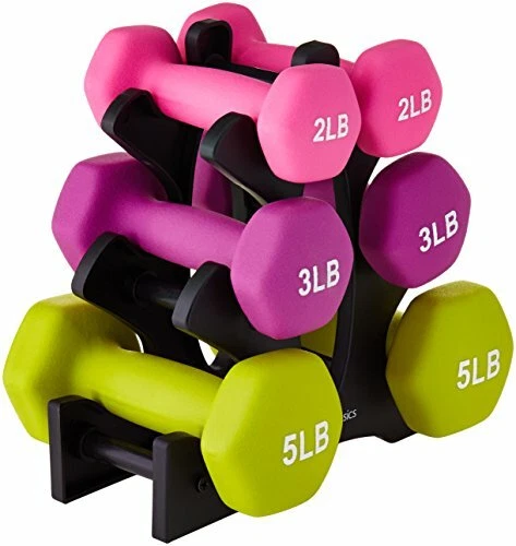 Neoprene Workout Dumbbell Hand Weights 20 Pounds Pink Purple