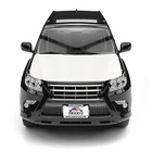 White Hood Cover  Universal Size Elastic Polyester Bonnet Car + 2 Fasteners