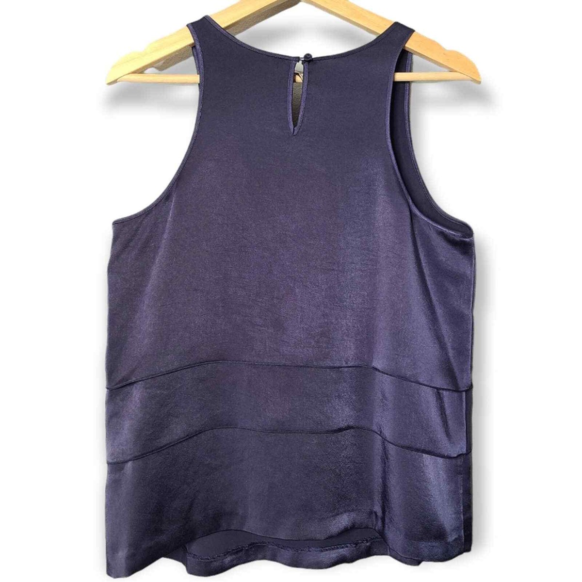 Elizabeth and James Cassis Royal Navy Tiered Tank Blouse US Size M View 2