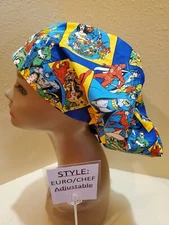 DC Comics Women's  Euro/Chef Surgical Scrub Hat/Cap Handmade