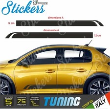  2 ADESIVI FASCE LATERALI FIANCATA AUTO STRISCE UNIVERSALI FIAMME TUNING mod 2