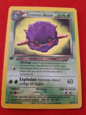 DARKFORETRESS 35/105 PV60 1. EDIT NEO DESTINY WIZARDS RARE POKEMON KARTE FR