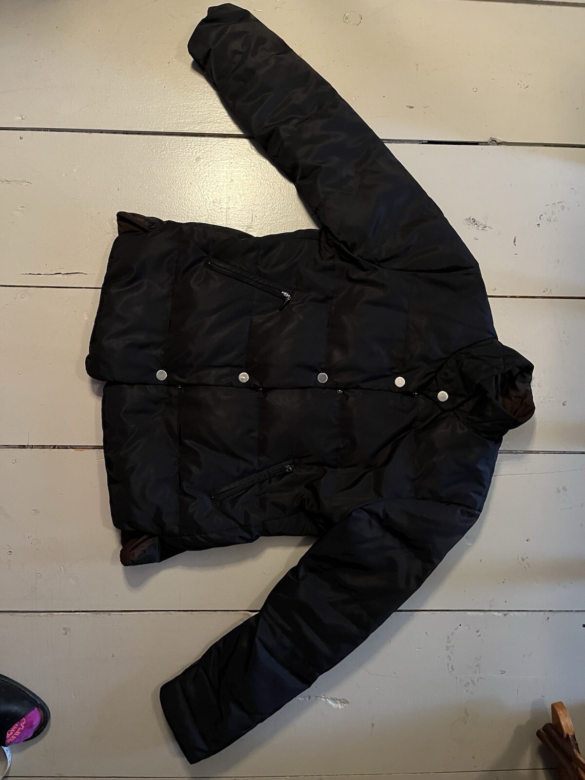 Talbots Black Down Jacket, Reversible, Large - image 1