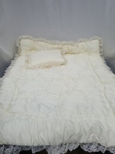 Baby Infant Cream Color Quilted Comforter  Pillow Set