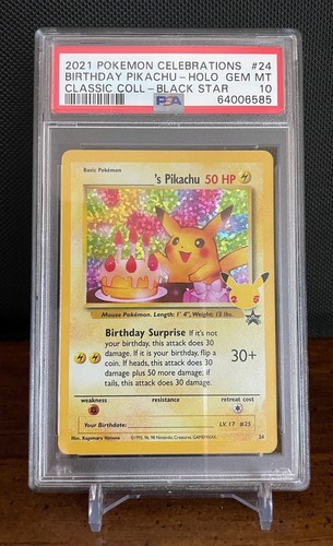 birthday pikachu celebrations psa 10