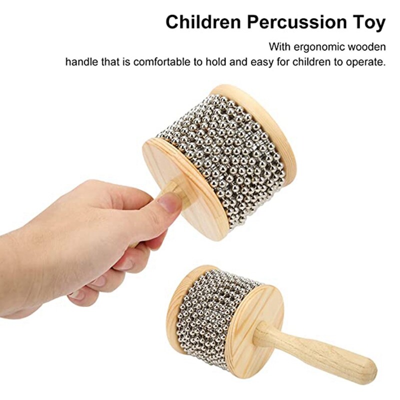 Wooden Kabasa, Steel Ball Hand Crank Toy, Portable Children's