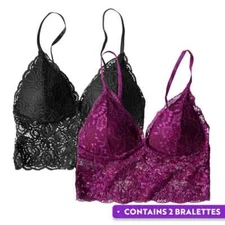 Lace Padded Bralette 2 Pack