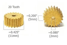 1pc TRADESHIP Japan 1/24 1/32 Slot Car 20T BRASS PINION GEAR .078 Axle Size Mint