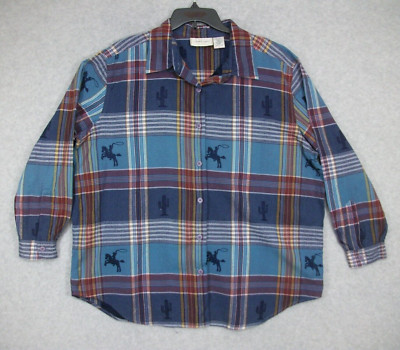 Lemon Grass Womens Long Sleeve Shirt Western Rodeo Cactus Cowgirl Rockabilly 20W
