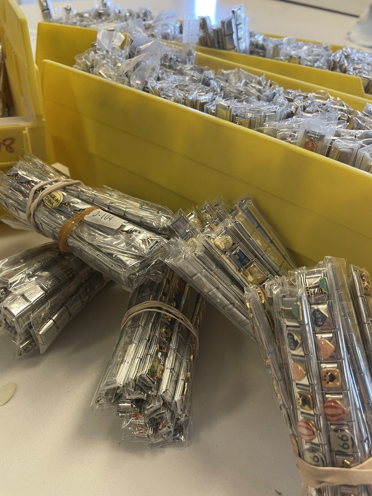 1000 Pc Italian Charm Bracelet Links 9mm w. 10 Starter Bracelets