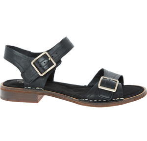 Clarks 4 cuero sandalias Uk de hebillas 37 Black eu Cabaret Glitz con acolchadas planas FPFZrq