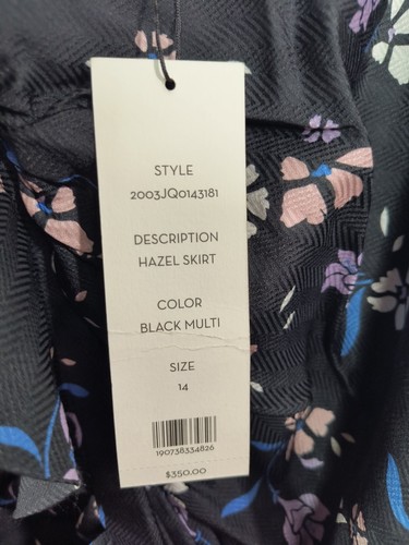 Veronica Beard Womens 14 Hazel Skirt Silk Floral Printed Ruffle Drape NEW - Picture 8 of 9