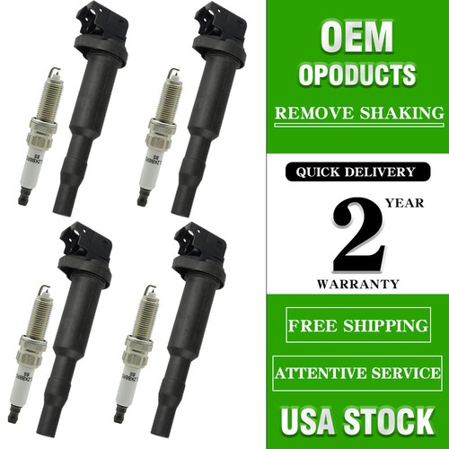 4 Ignition Coil & Iridium Spark Plug for BMW 228i 320i 328i 428i 528i