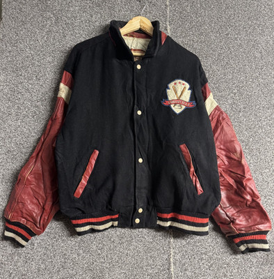 Louisville Slugger Baseball Jacke Herren L Made USA Vintage Varsity Leder 80er