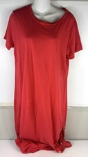 Michael Kors Long Red Slit Gold Rivets Dress Size XL