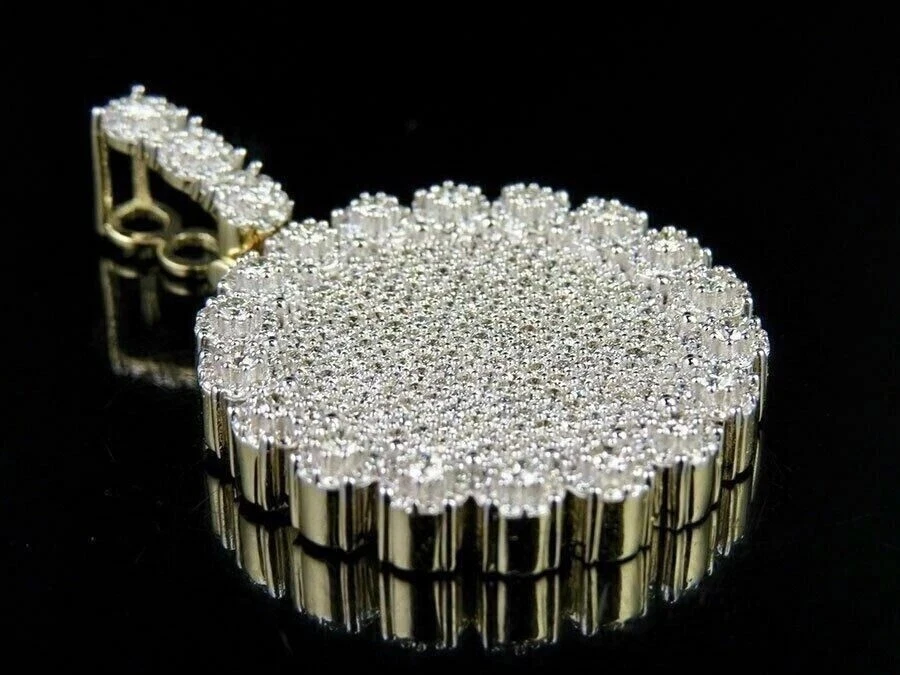 NEW FINE 2.00Ct Round Cut Real Moissanite Women's Pendant 14k Yellow Gold Plated - Image 4 of 4