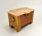 c1900 ANTIQUE ARTS & CRAFTS COPPER & BRASS RIVETED TRINKET BOX/A.E. JONES STYLE