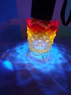 Fenton Amberina Hobnail Toothpick Holder UV REACTIVE 3 Footed